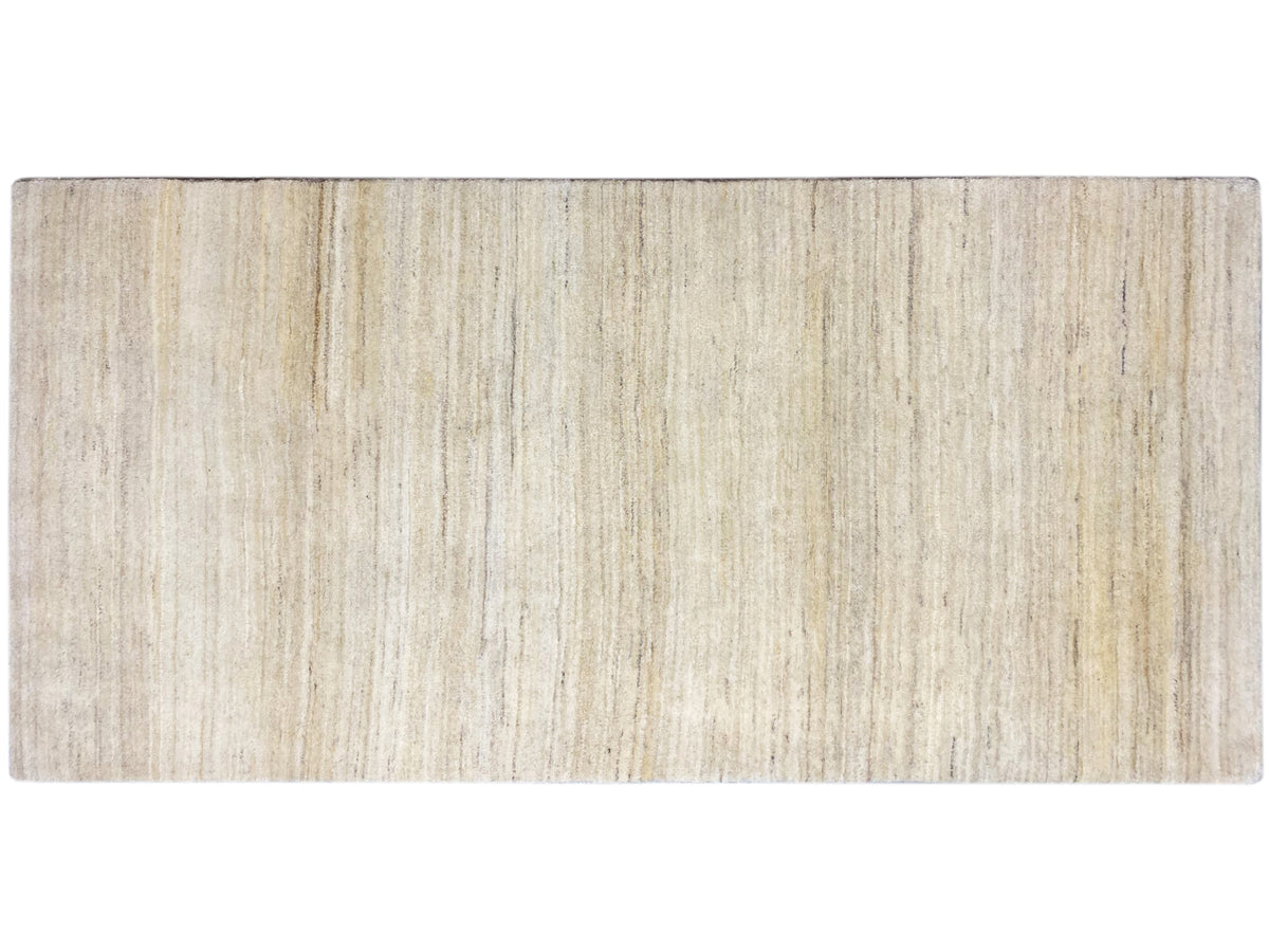 Gabbeh-Teppich rechteckig, gleichmäßige Musterung in hellen Naturtönen, 98x217 cm
