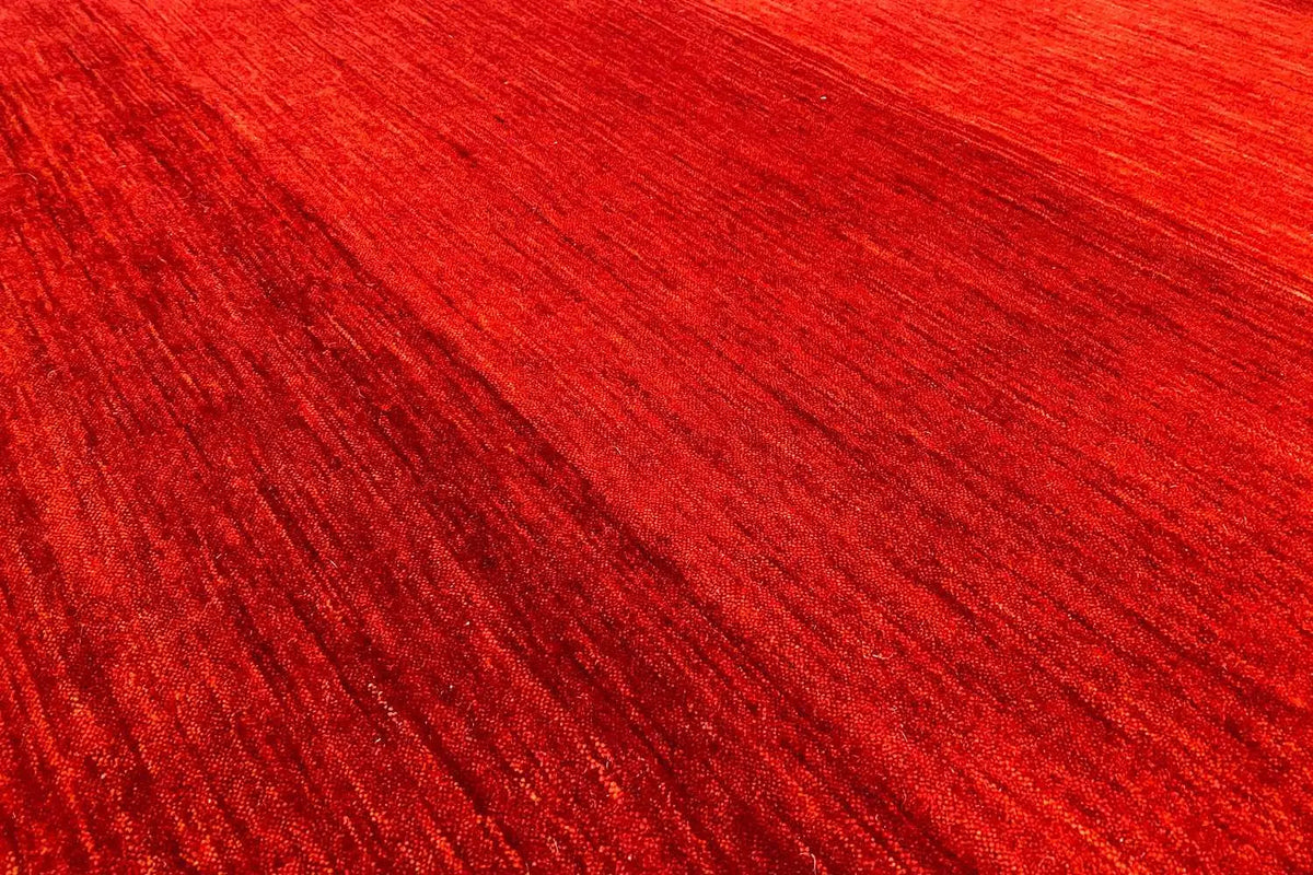 Gabbeh rug, red pattern in detail, fine lines and shading
