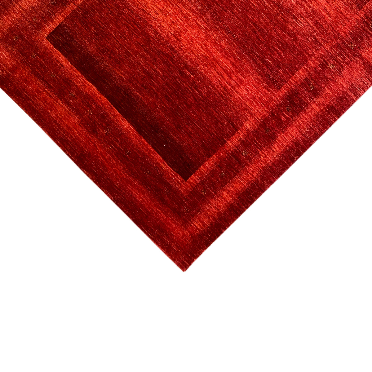 Gabbeh-Luri rug in red, detailed view of central motif and side border
