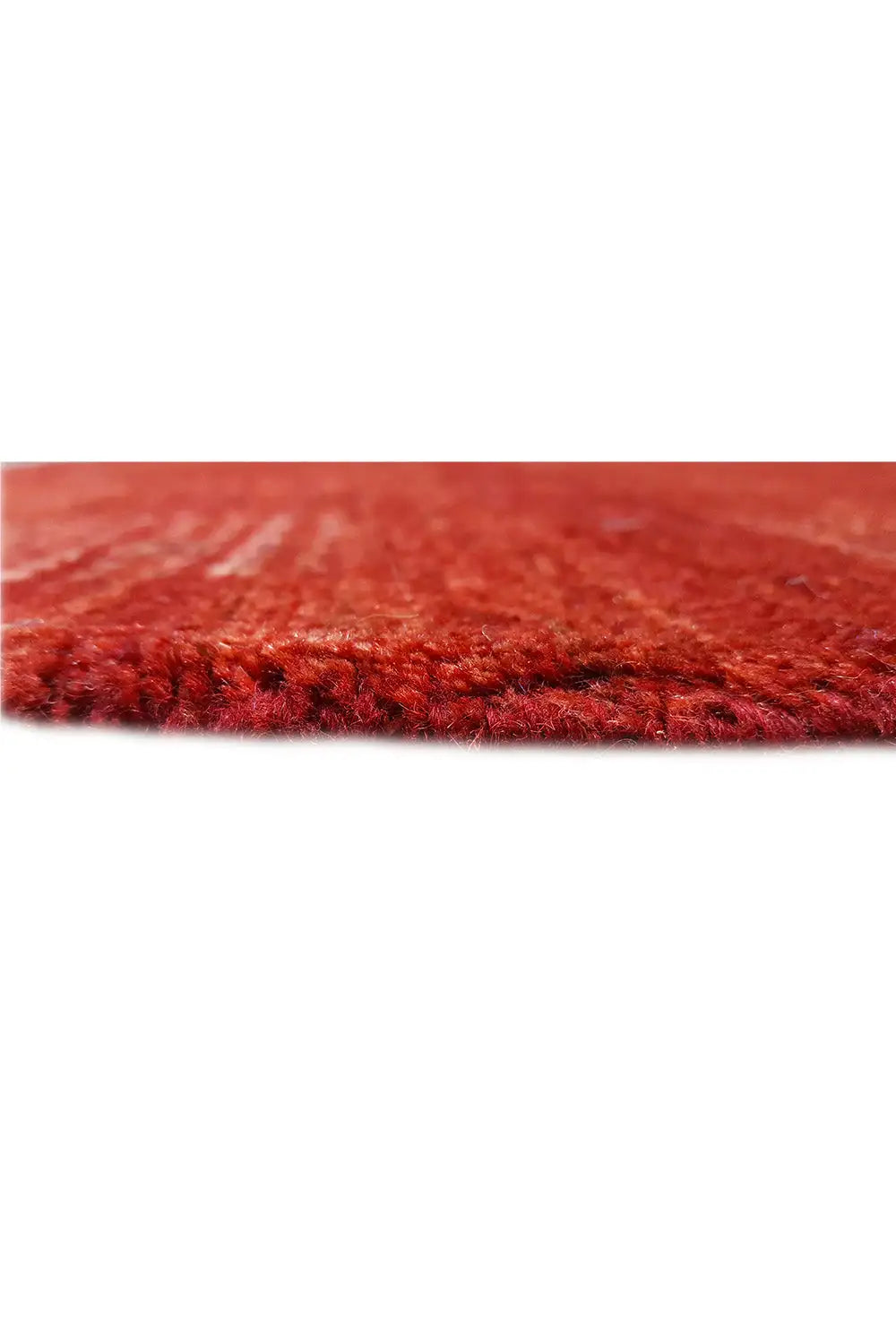 Round Gabbeh rug “Lori” (86x86 cm) with edge detail, red pile