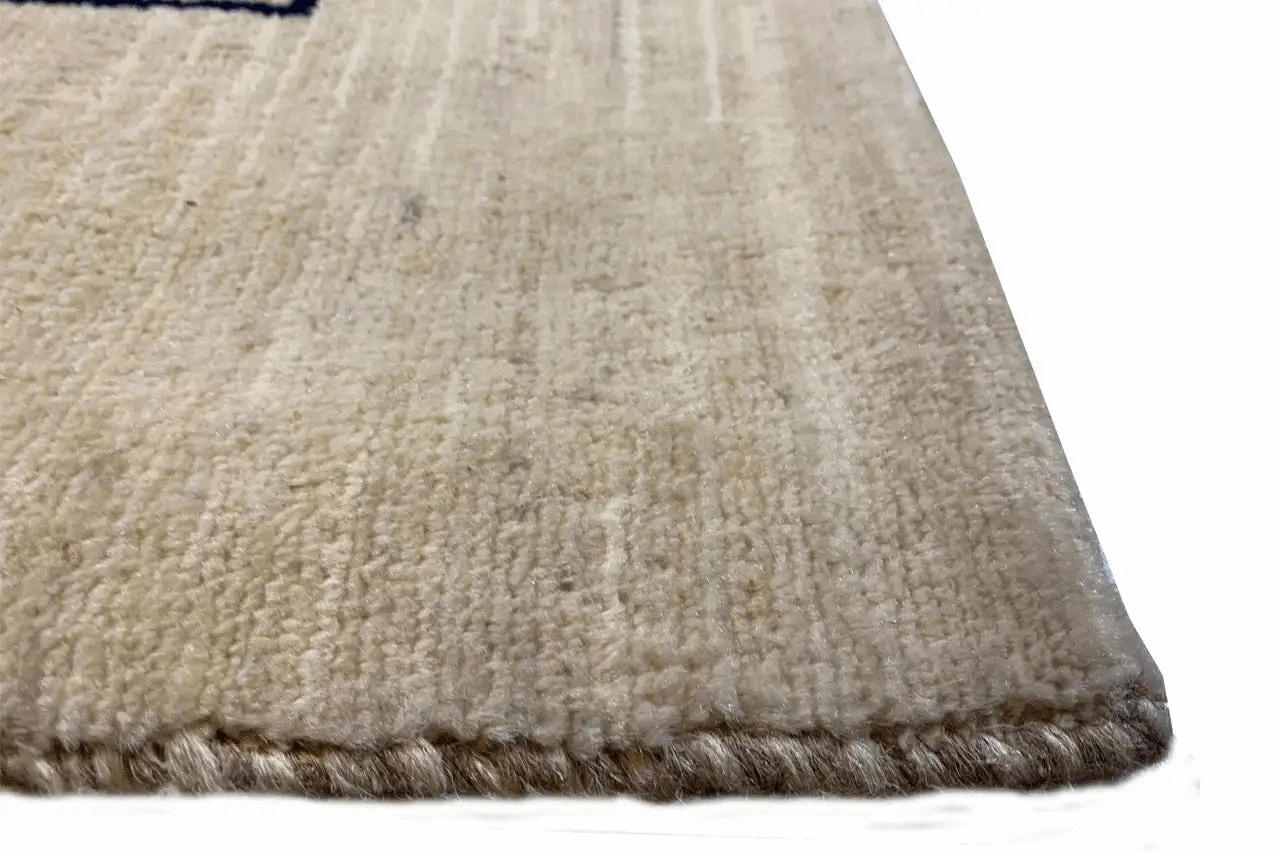 Gabbeh rug “Lori” with a short wool pile and bound edge with fringes
