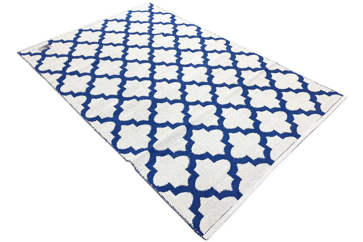 Modern Kilim - Samak 03 Blue - German Carpet Shop