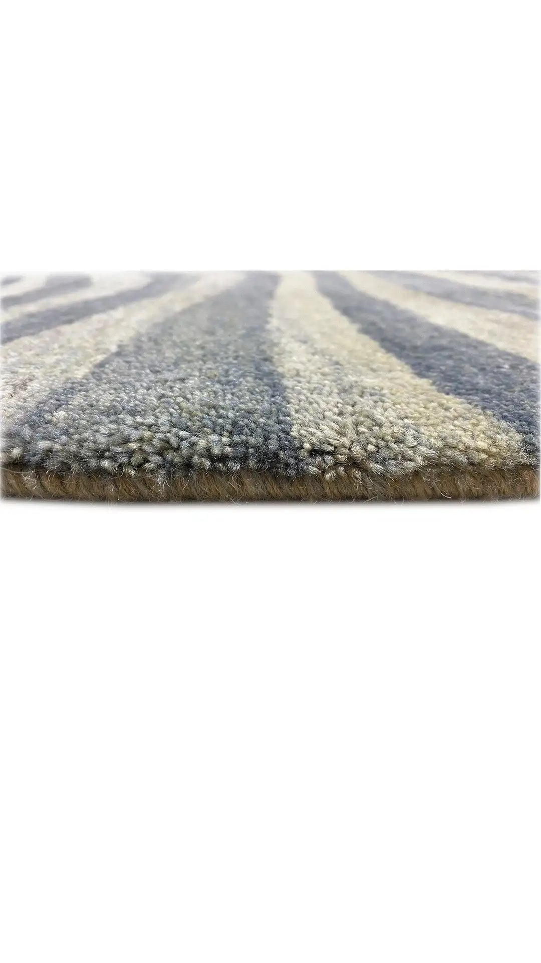 Gabbeh rug close-up of the pile edge with zebra stripes