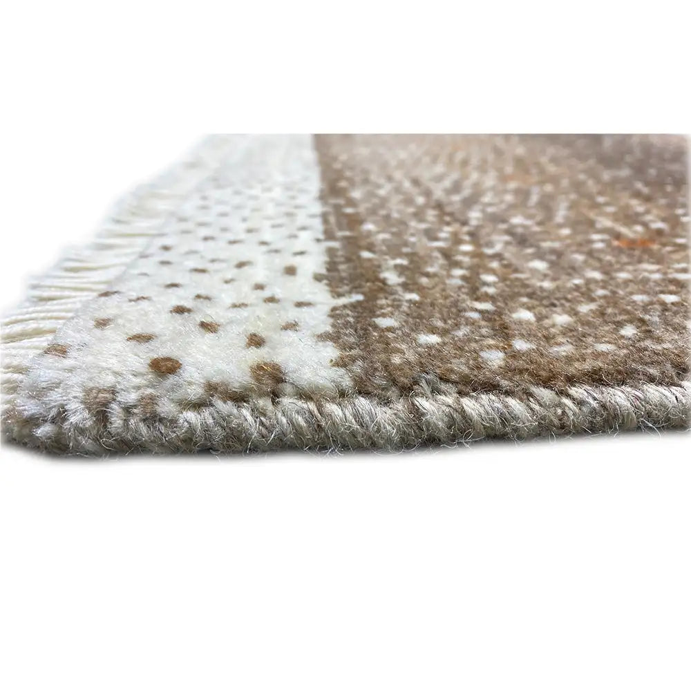 Gabbeh rug 58x43 cm, detail of the weave structure and fringes along the edge