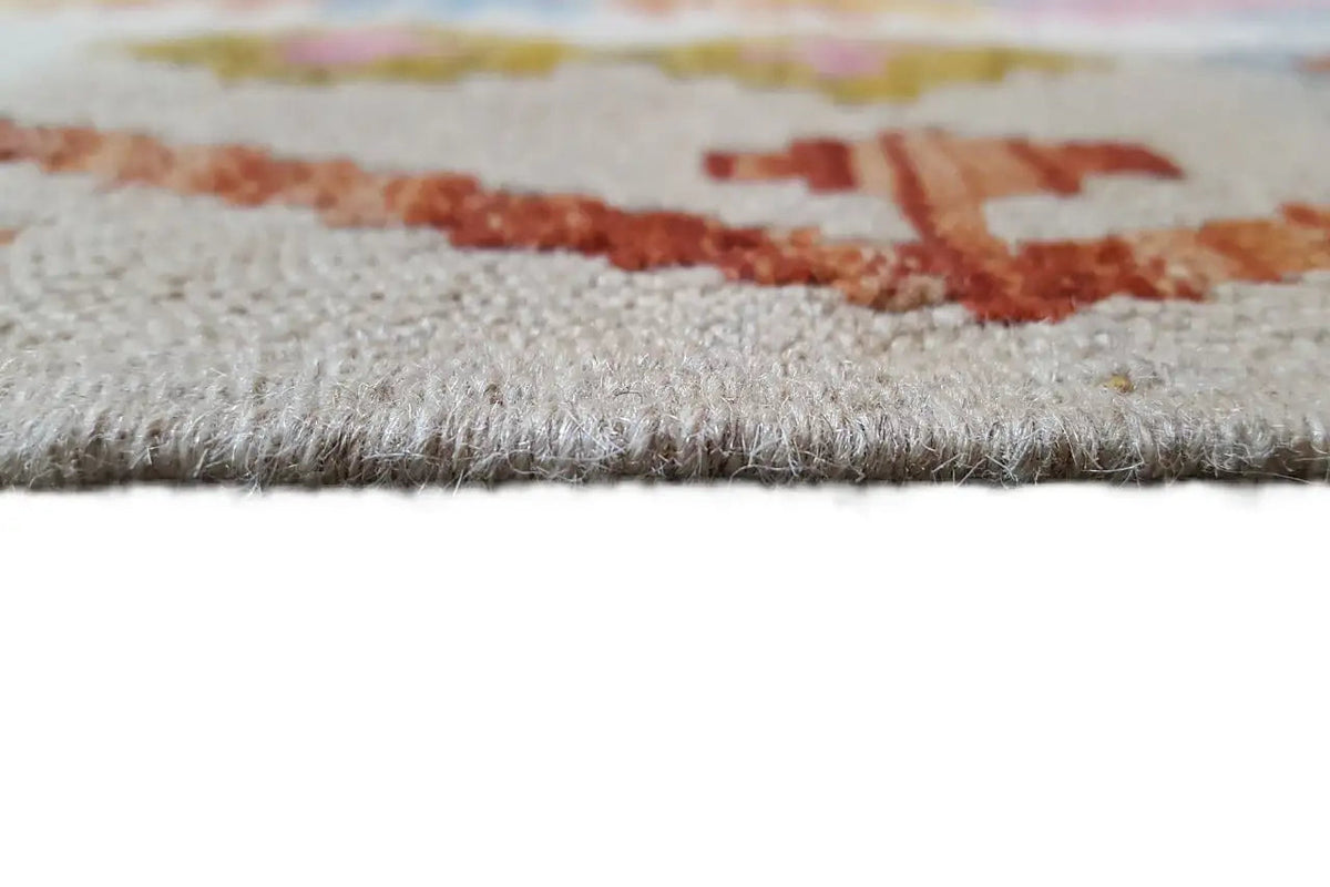 Kelim Afghan rug, detailed edge fringe, multicolored pattern, soft woven texture