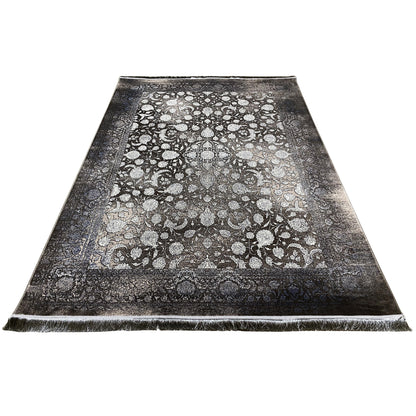 Moonflower rug 170x240 cm, flat-woven with an ornamental pattern and contrasting border
