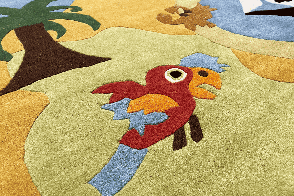 Children's rug 170x240 cm Detail: red bird with wings on a light background