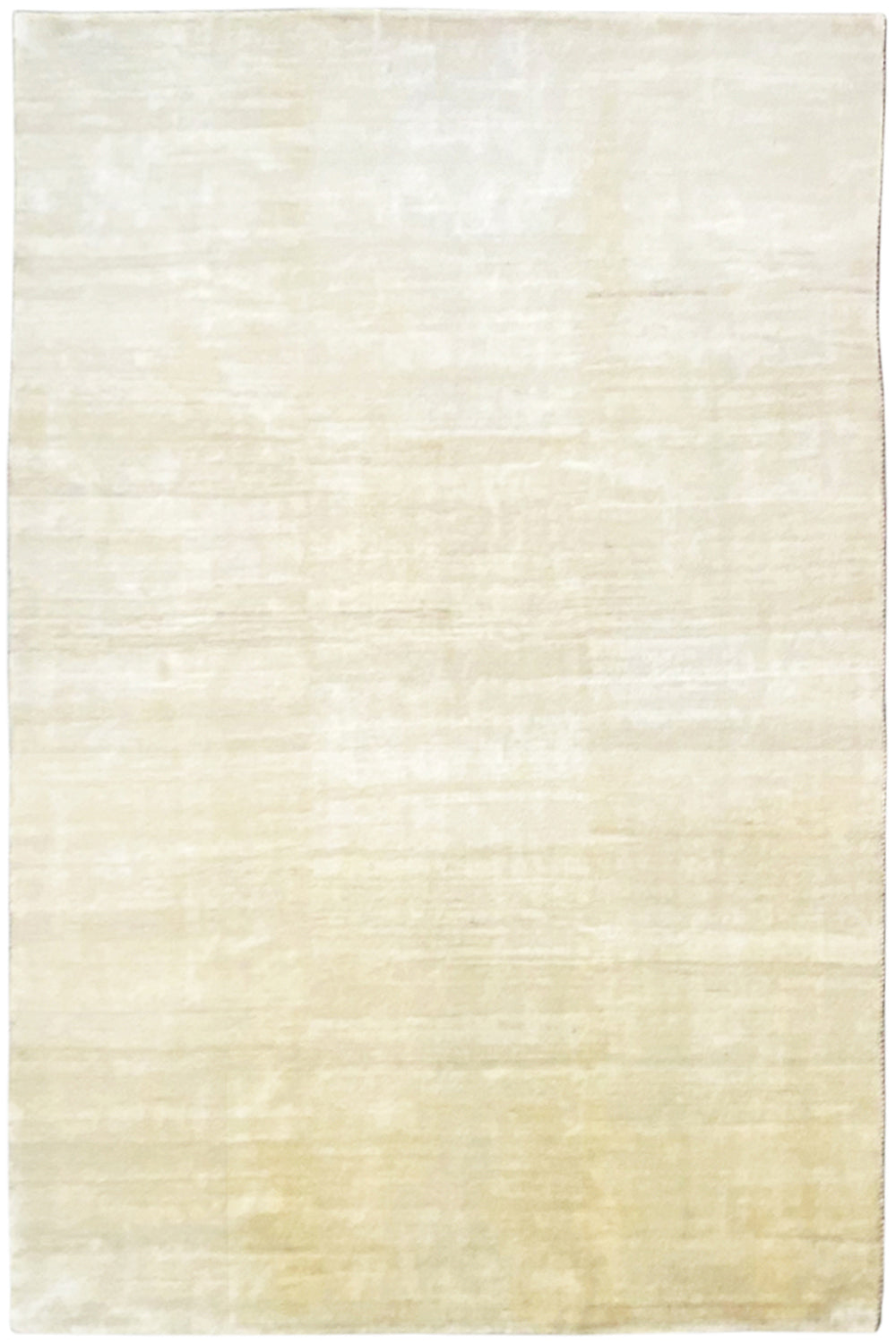 Light beige rectangular Gabbeh rug with an even line pattern and a narrow border