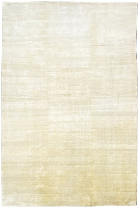 Light beige rectangular Gabbeh rug with an even line pattern and a narrow border