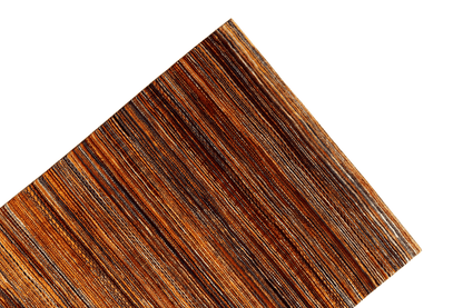 Carpet corner with a dense border and stripes in brown and orange
