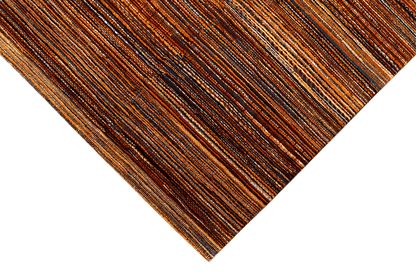 Close-up of the wool rug: narrow multicolored lines, dense pile