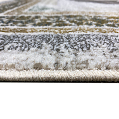 Cream rug 170x240 cm close-up: pile texture and bound edge with fringes