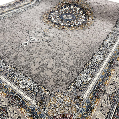 Carpet Noah close-up: anthracite-colored background with medallion and ornamentation