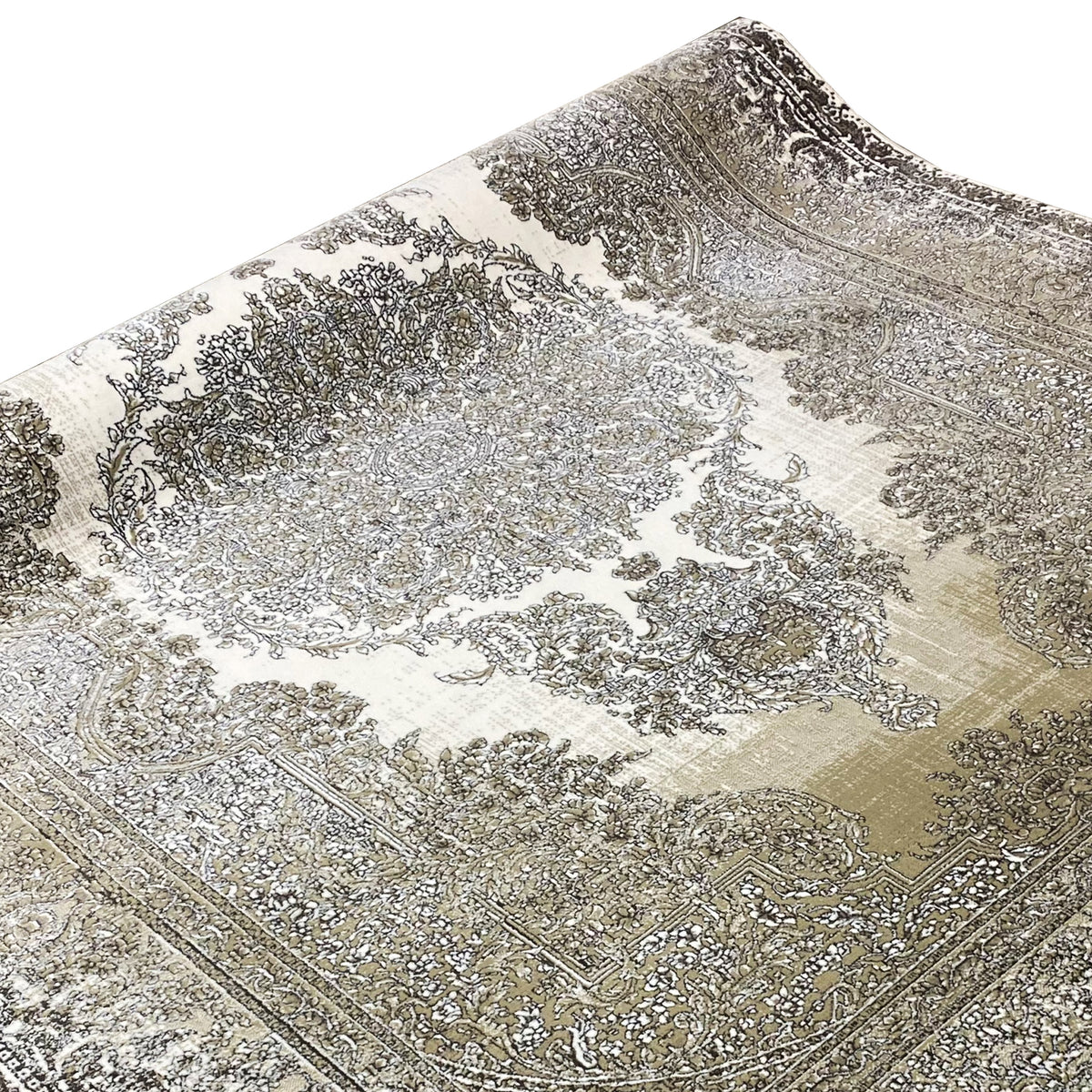 Cream-silver rug 170x240 cm with a large-scale ornamental pattern
