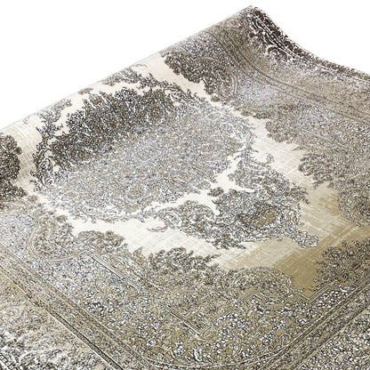 Cream-silver rug 170x240 cm with a large-scale ornamental pattern