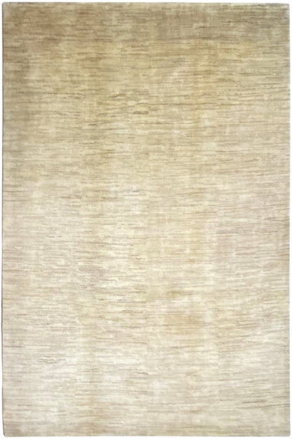 Gabbeh rug 338x250 cm, light beige with a fine, irregular pattern texture