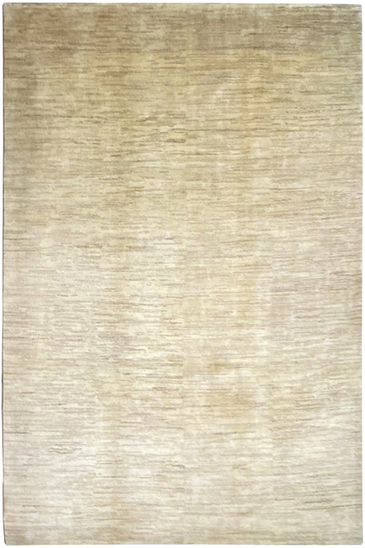 Gabbeh rug 338x250 cm, light beige with a fine, irregular pattern texture