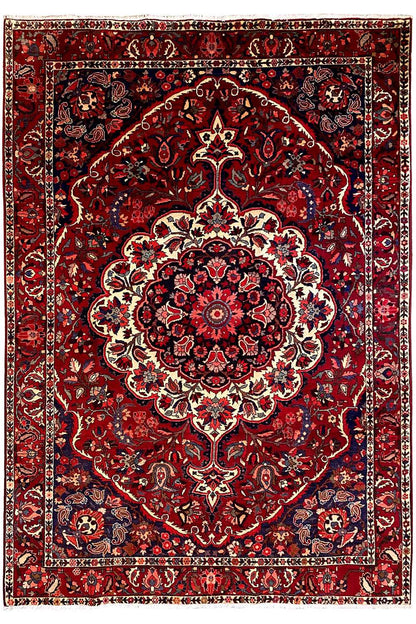 Bakhtiari rug 318x210 cm with a red ornamental medallion and fine pattern