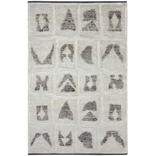 Berber rug 250x169 cm with a beige base and gray diamond patterns