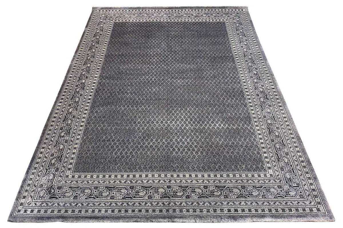 Teppich Botte Mir 236x174 cm, anthrazit mit umlaufendem Muster-Rahmen