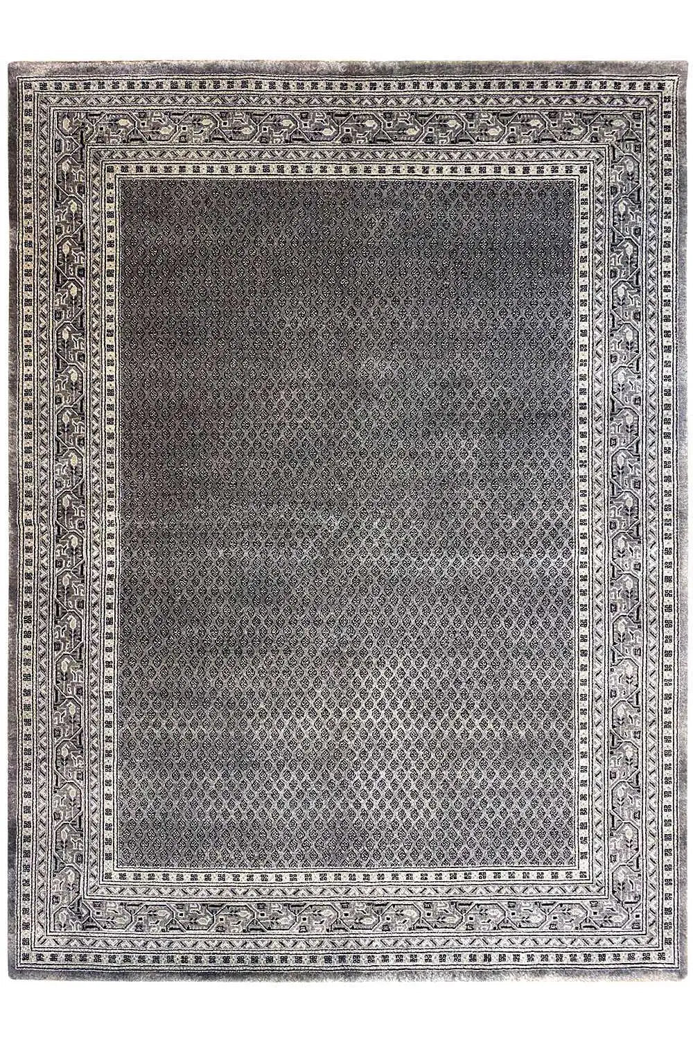 Botte Mir rug 236x174 cm, anthracite-colored inner area with framed border trim