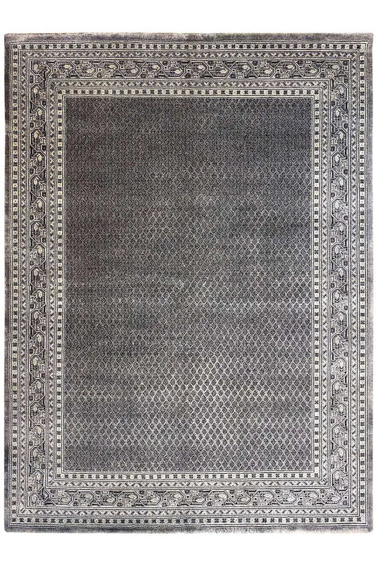 Botte Mir rug 236x174 cm, anthracite-colored inner area with framed border trim