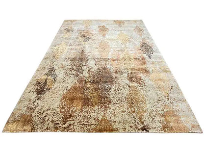 Designer rug 303x247 cm, folded square: beige-brown abstract pattern