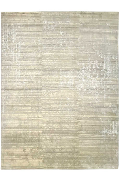 Carpeted area with light beige, tightly patterned textile and a fine texture