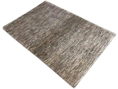 Rug, rectangular, mottled gray-brown pattern, short pile