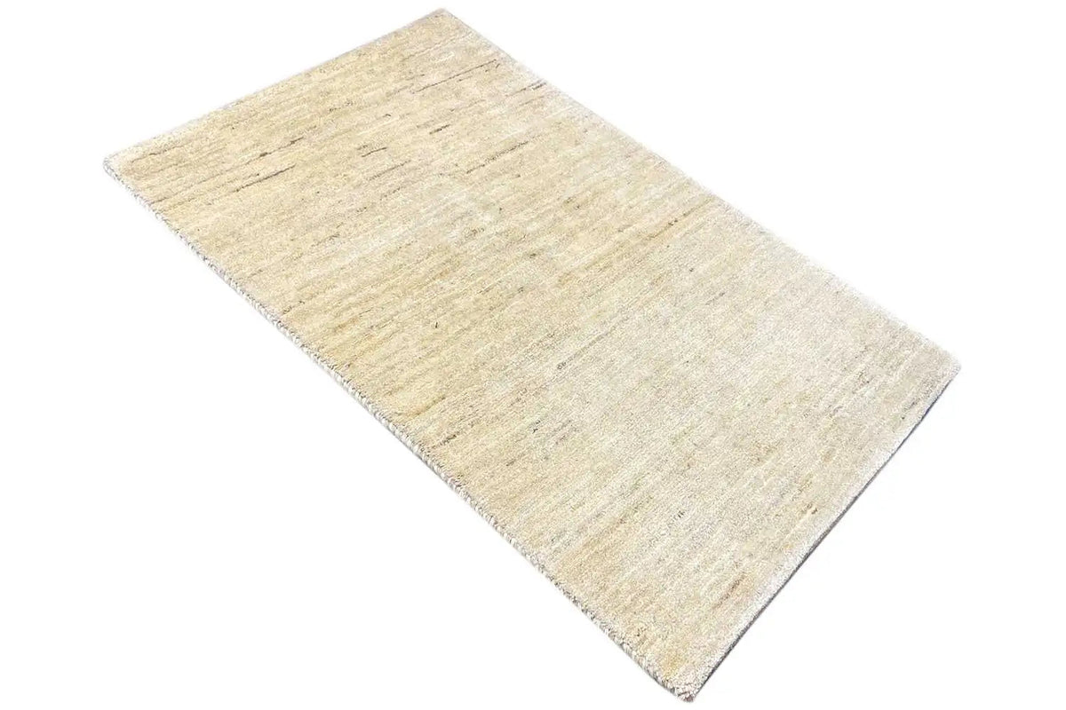 Gabbeh rug, natural beige, rectangular, diagonal, solid-color flat weave