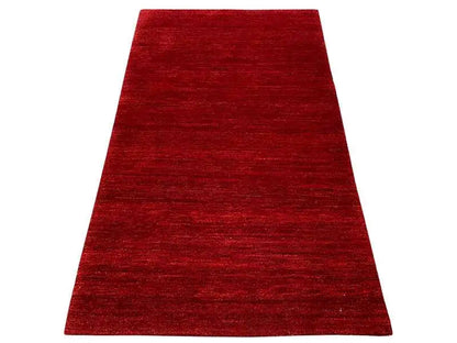 Gabbeh rug 161x93 cm, dark red, mottled texture, low pile