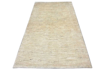 Gabbeh rug 150x101 cm, front view from an oblique angle, flat weave structure