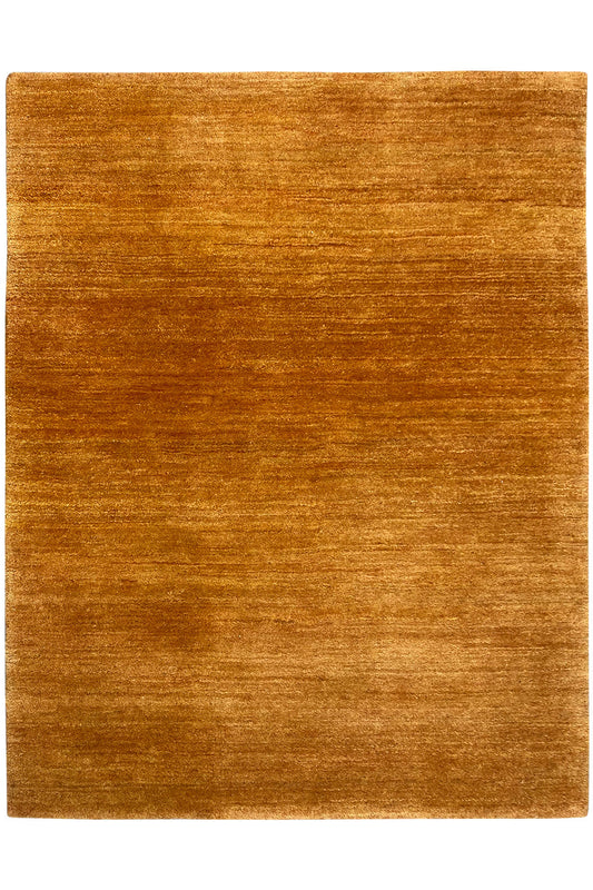 Gabbeh rug, warm brown, rectangular front view, uniform woven texture