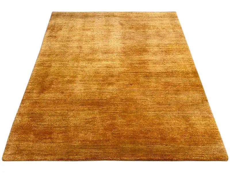 Gabbeh rug 159x134 cm in ochre brown with a fine texture