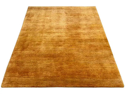 Gabbeh rug 159x134 cm in ochre brown with a fine texture