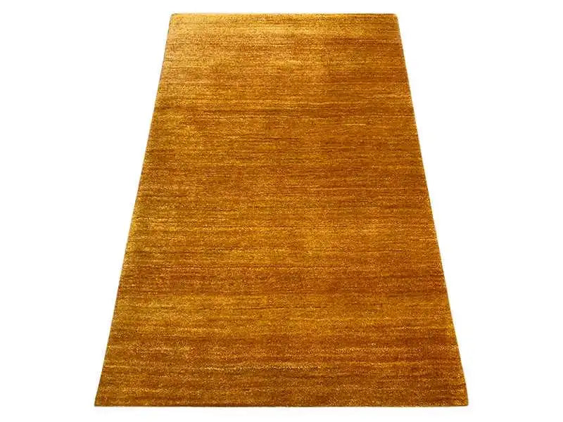 Ochre Gabbeh rug with a short, even pile, rectangular