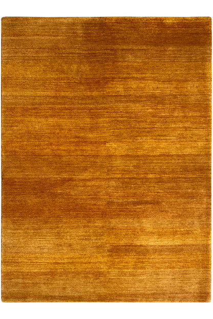 Gabbeh rug, rectangular, front view, honey brown with a fine texture, short pile