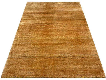 Gabbeh rug with subtle brown shading and fine lines, rectangular