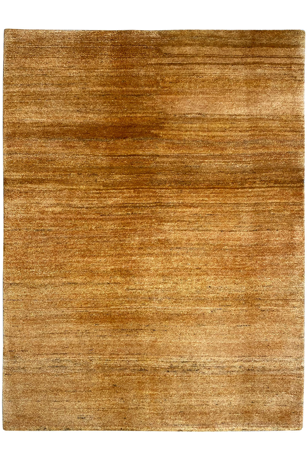 Rectangular Gabbeh rug, caramel-brown field with fine, light lines