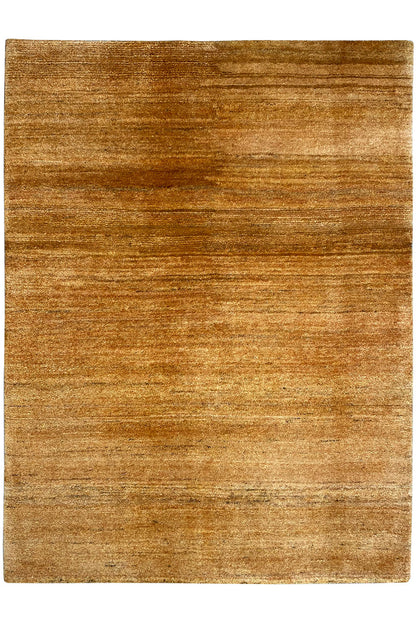 Rectangular Gabbeh rug, caramel-brown field with fine, light lines