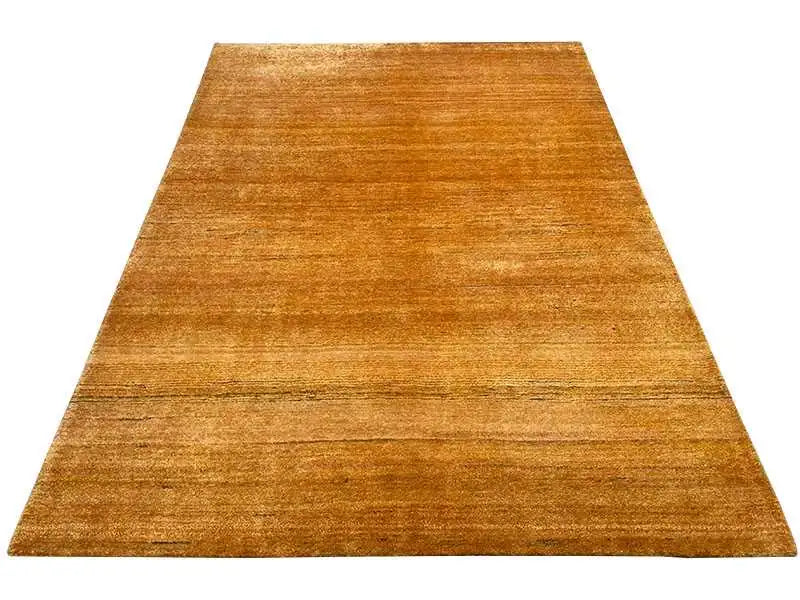 Gabbeh rug Gold, rectangular, flat with a fine, even linear pattern