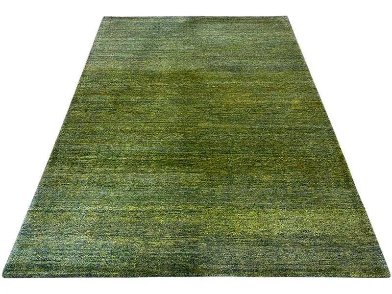 Gabbeh rug, rectangular, mottled green with a fine, dense weave structure