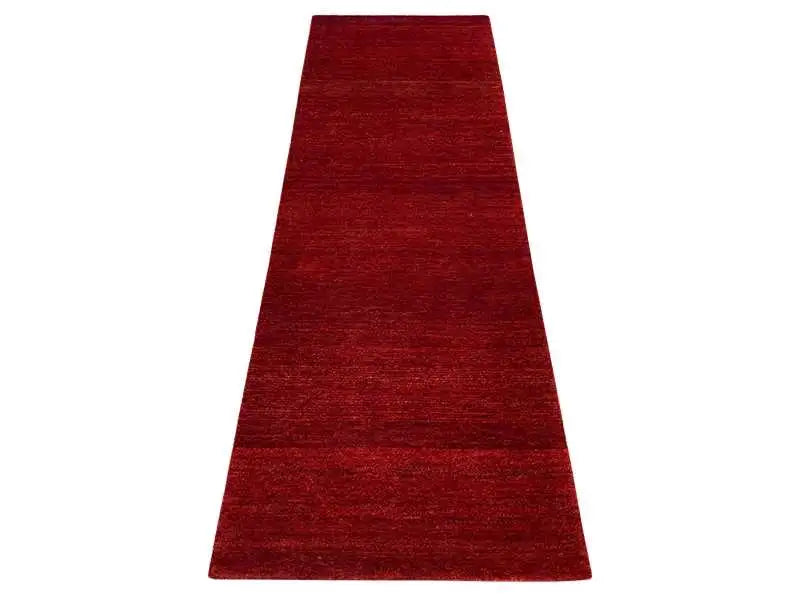Gabbeh runner rug in a dark red shade, long and narrow runner