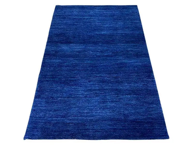Blue Gabbeh rug 150x100 cm, rectangular, fine pile texture