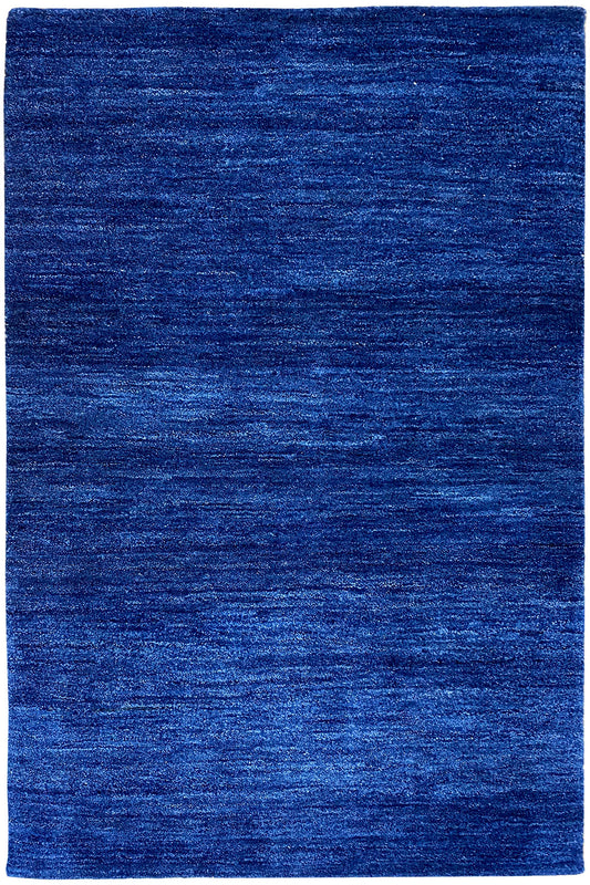 Blue Gabbeh rug 150x100 cm, rectangular, low-pile blue pattern