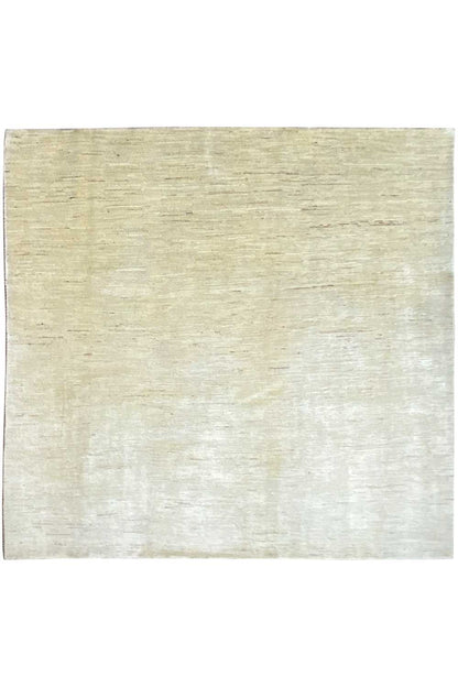 Gabbeh rug 190x201 cm, light beige, flat-lying, uniform surface texture