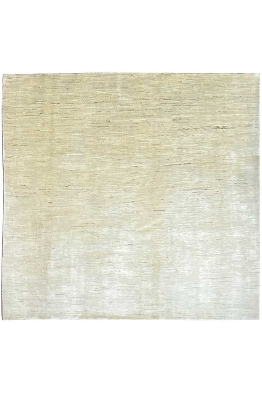Gabbeh rug 190x201 cm, light beige, flat-lying, uniform surface texture