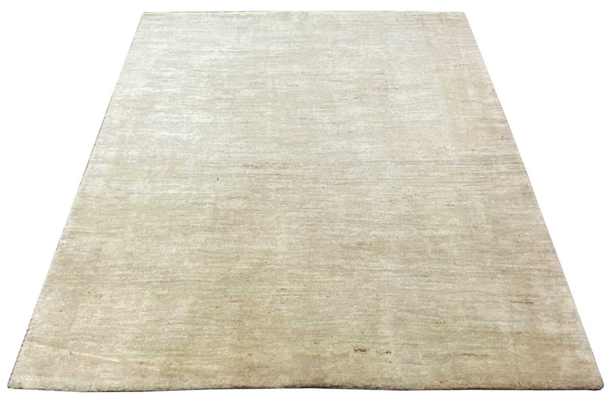 Gabbeh rug 155x141 cm, rectangular, light beige short pile with neatly finished edges