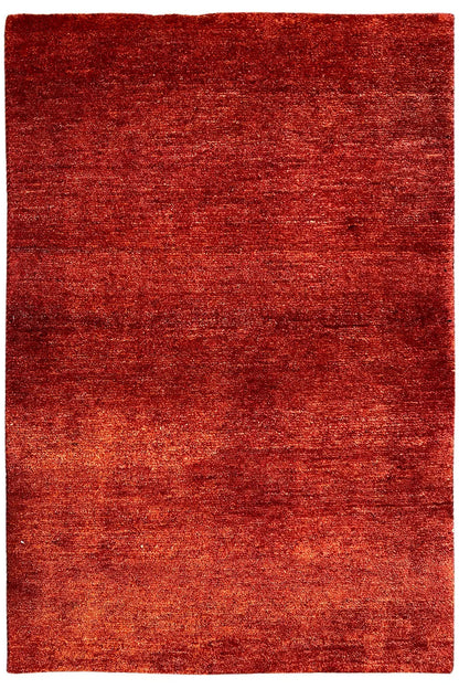 Gabbeh rug in reddish brown, rectangular, even low pile, 150x102 cm