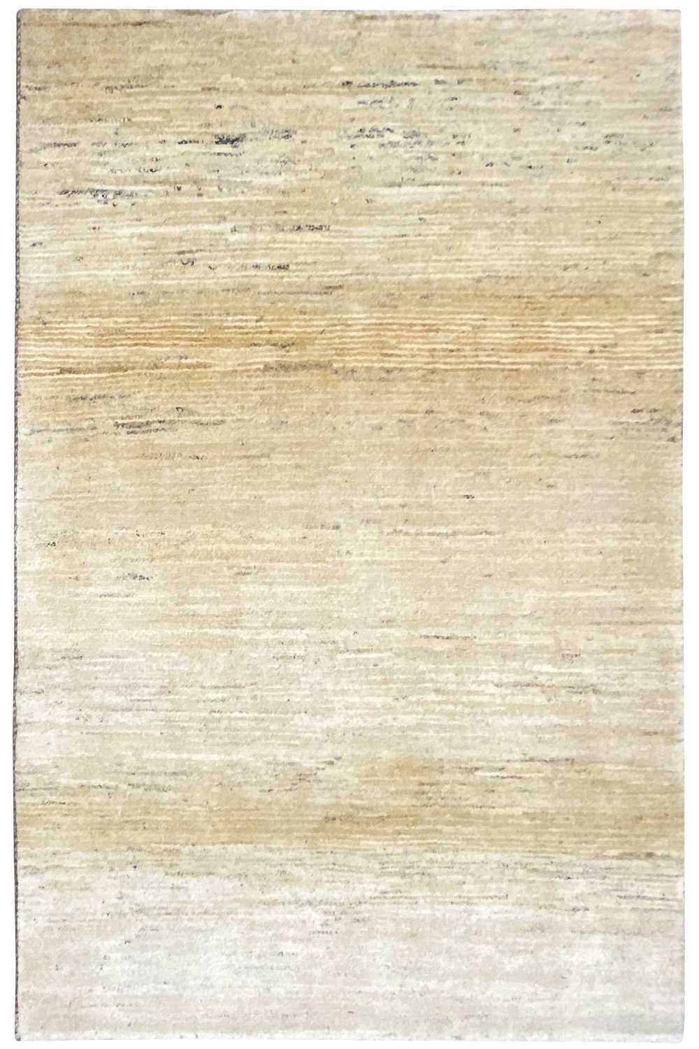 Gabbeh rug (184×118 cm), flat-woven, large beige pattern without a border